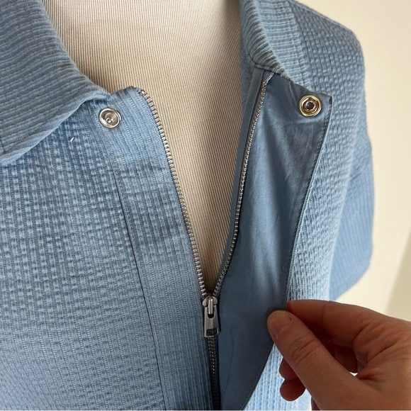 COS Relaxed Collared Short Sleeve Polo Top Light Blue Size XS - Picture 6 of 8